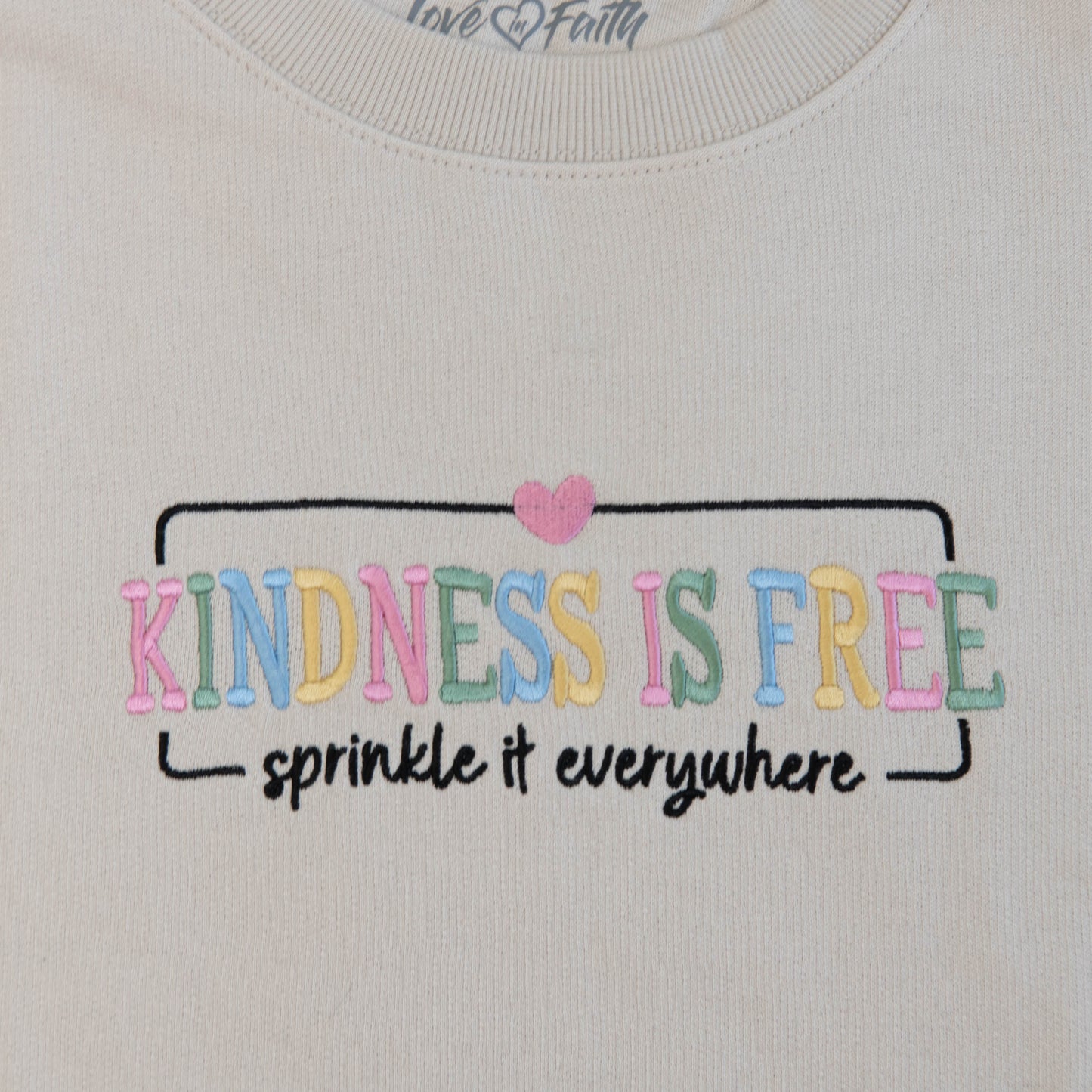 Kindness is Free Embroidered Crewneck Sweatshirt