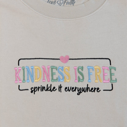 Kindness is Free Embroidered Crewneck Sweatshirt