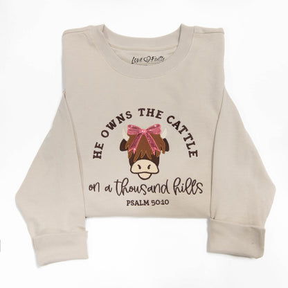 He Owns the Cattle Side Slit Crewneck Sweatshirt