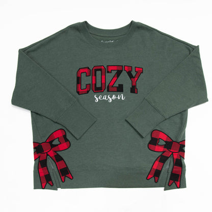 Cozy Season Side Slit Crewneck Sweatshirt
