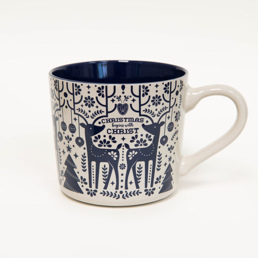 Christmas Begins with Christ Ceramic 15 oz Mug With Handle