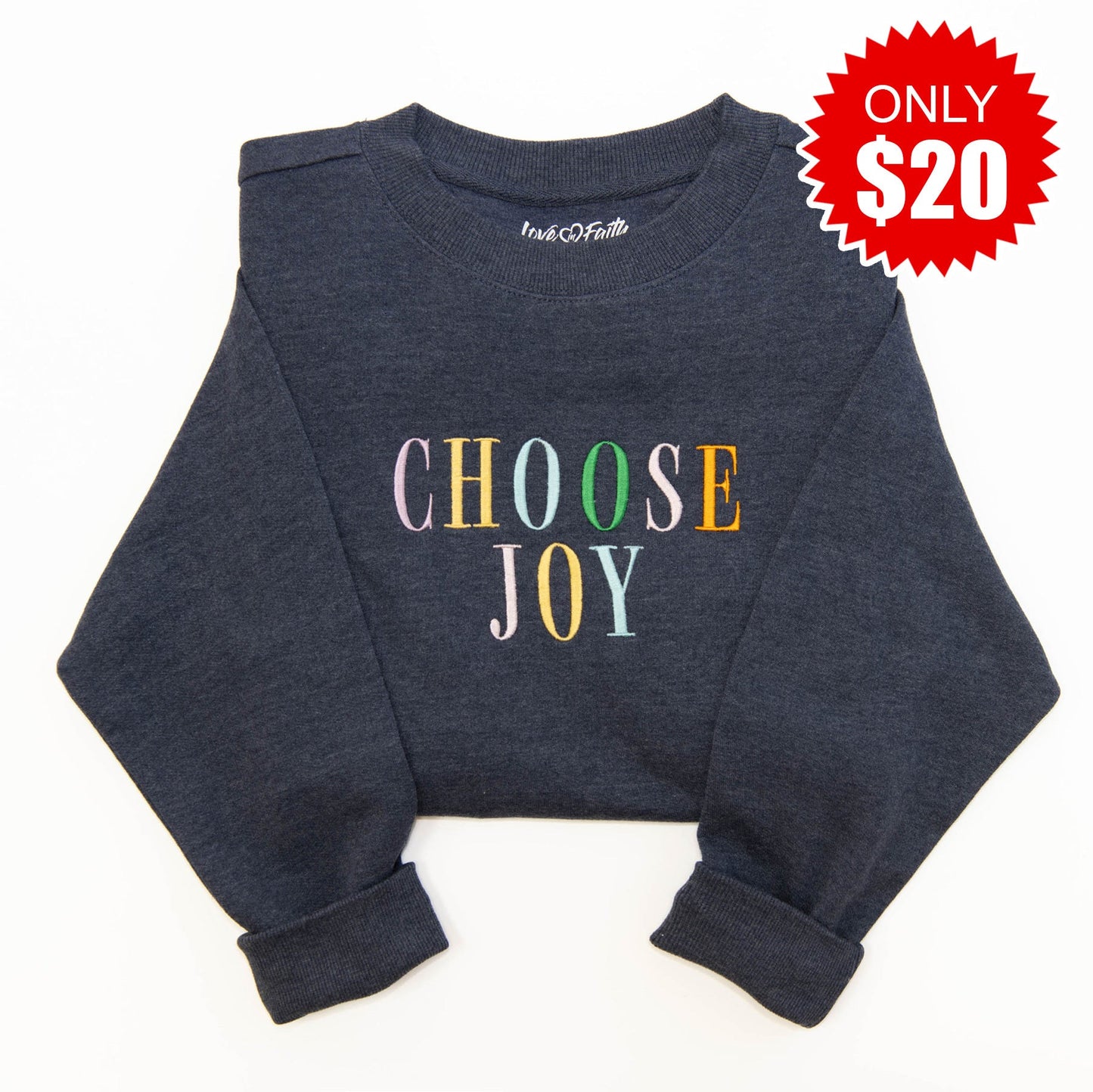 Choose Joy Embroidered Crewneck Sweatshirt - 20