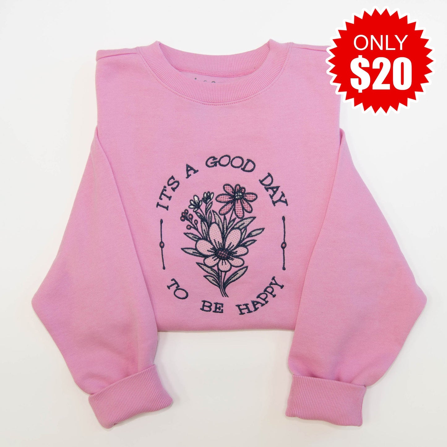 Good Day Embroidered Crewneck Sweatshirt - 20