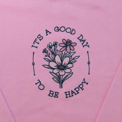 Good Day Embroidered Crewneck Sweatshirt