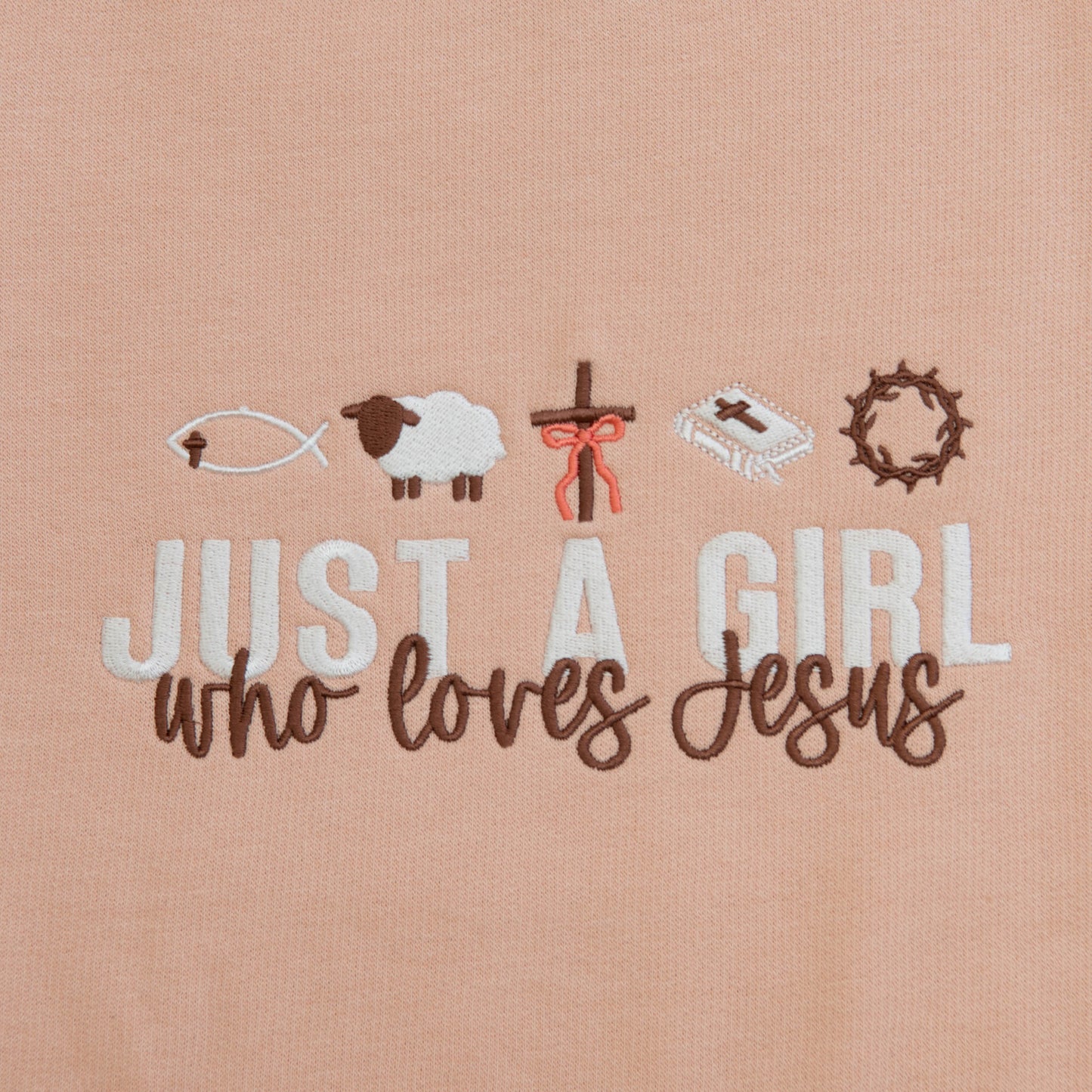 Just a Girl Embroidered Crewneck Sweatshirt