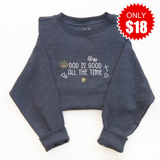 God is Good Embroidered Crewneck Sweatshirt - 18