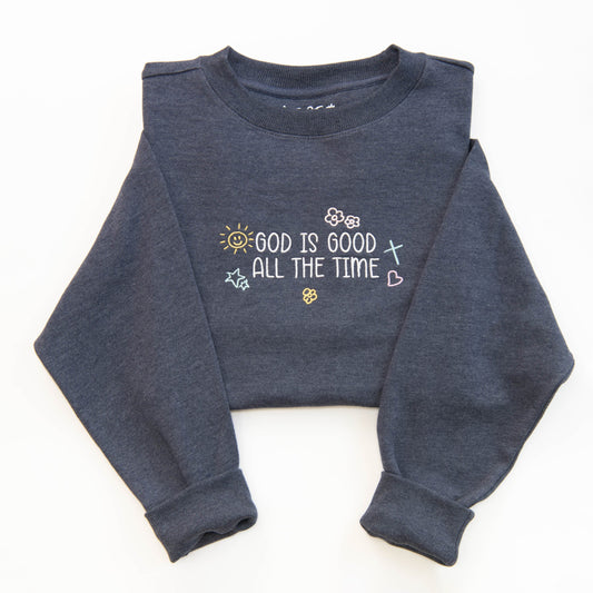God is Good Embroidered Crewneck Sweatshirt