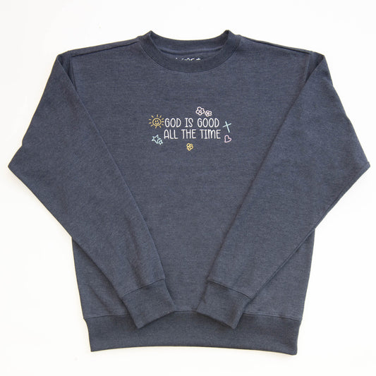 God is Good Embroidered Crewneck Sweatshirt