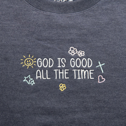 God is Good Embroidered Crewneck Sweatshirt