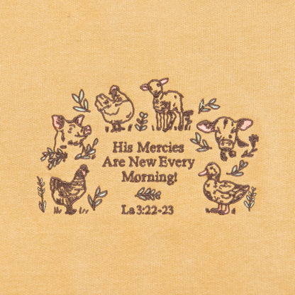 His Mercies are New Farm Embroidered Crewneck Sweatshirt