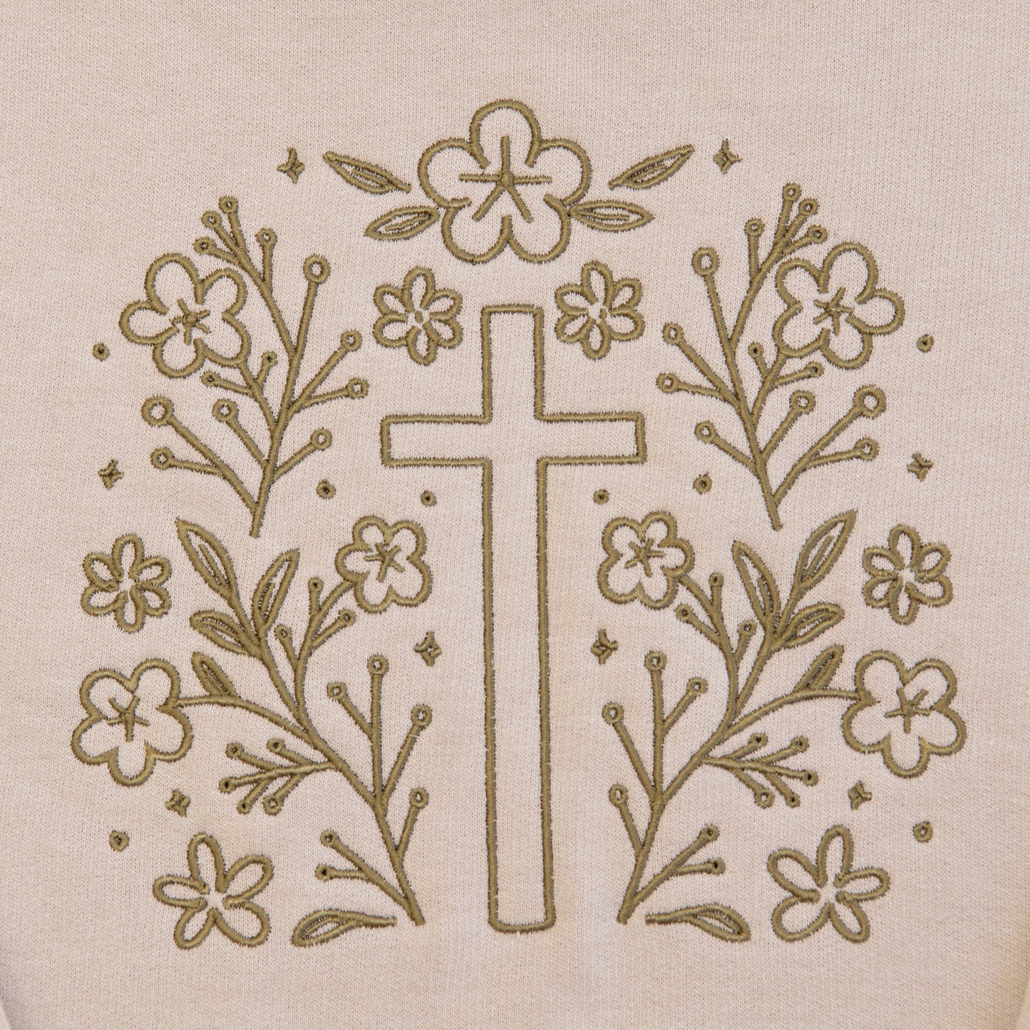 Cross Embroidered Crewneck Sweatshirt