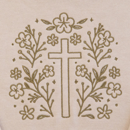 Cross Embroidered Crewneck Sweatshirt