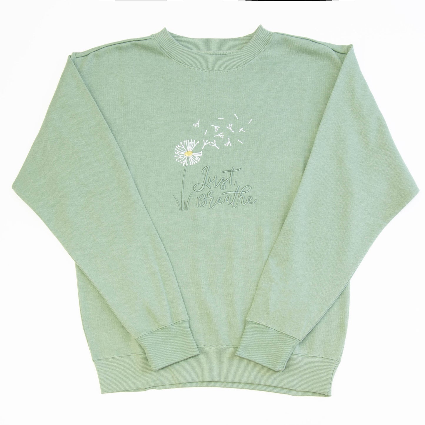 Just Breathe Embroidered Crewneck Sweatshirt