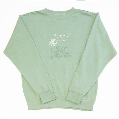 Just Breathe Embroidered Crewneck Sweatshirt