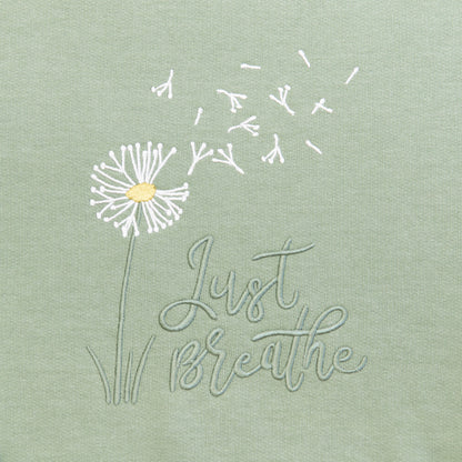 Just Breathe Embroidered Crewneck Sweatshirt