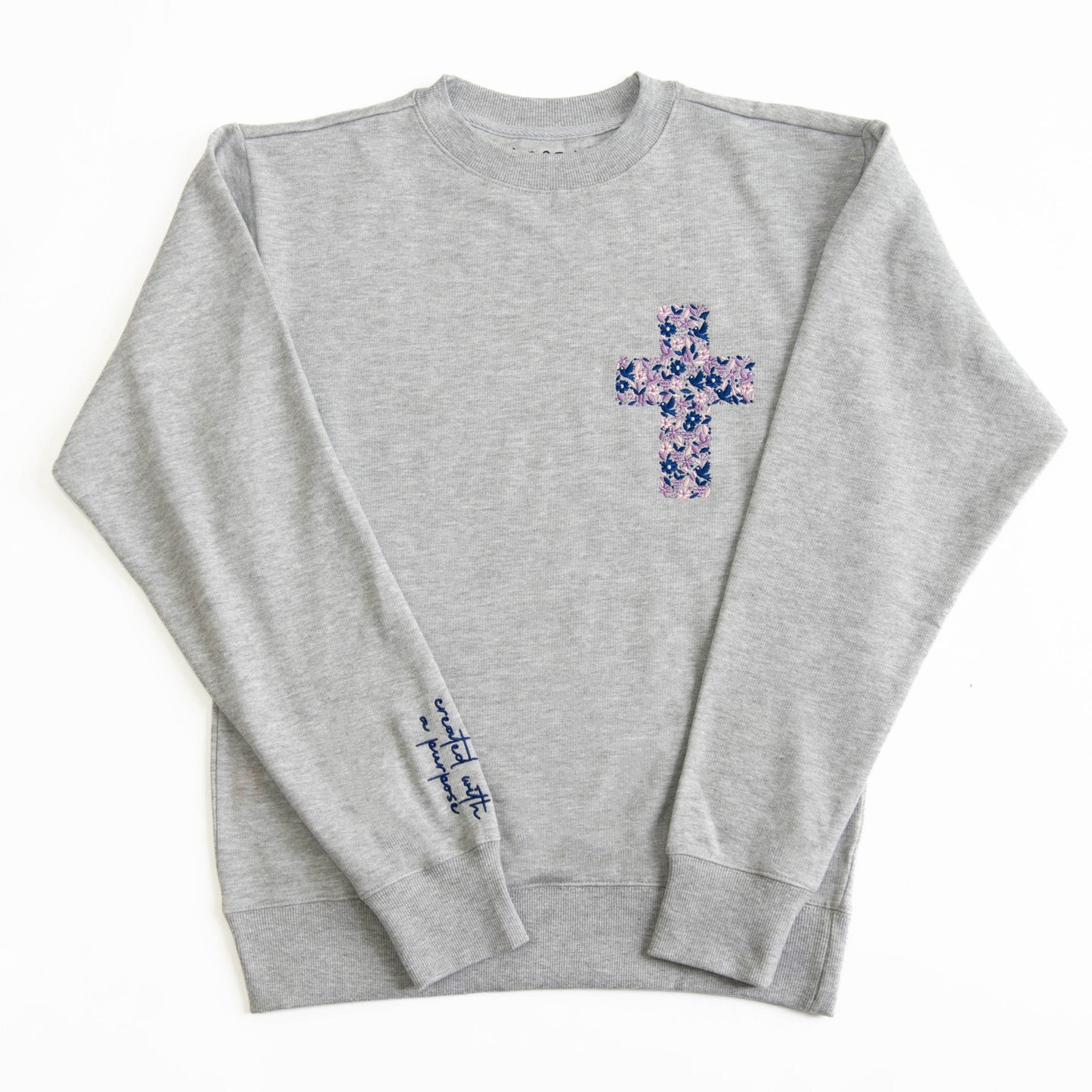 Created With A Purpose Embroidered Crewneck Sweatshirt