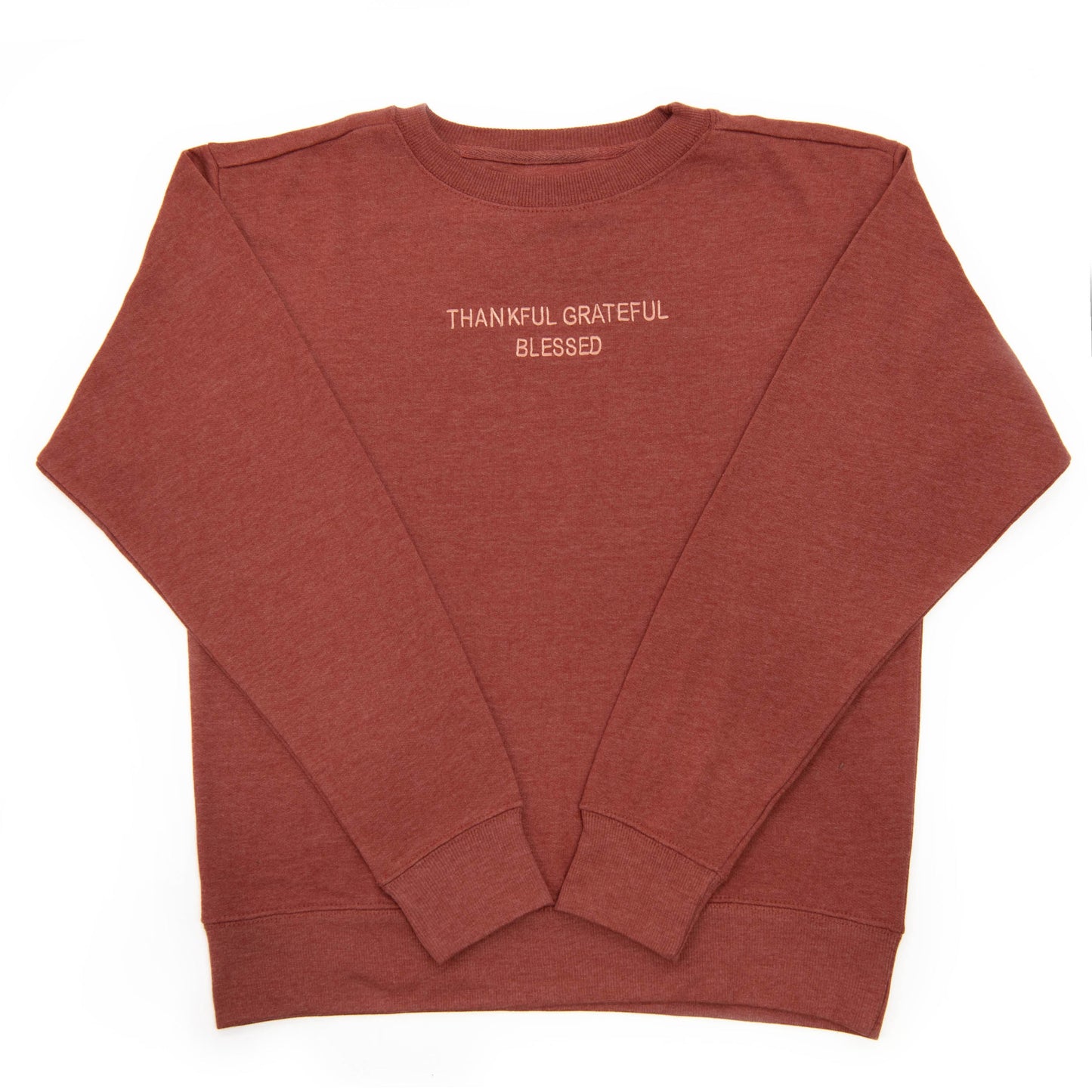 Embroidered Thankful Grateful Blessed Sweatshirt - 5