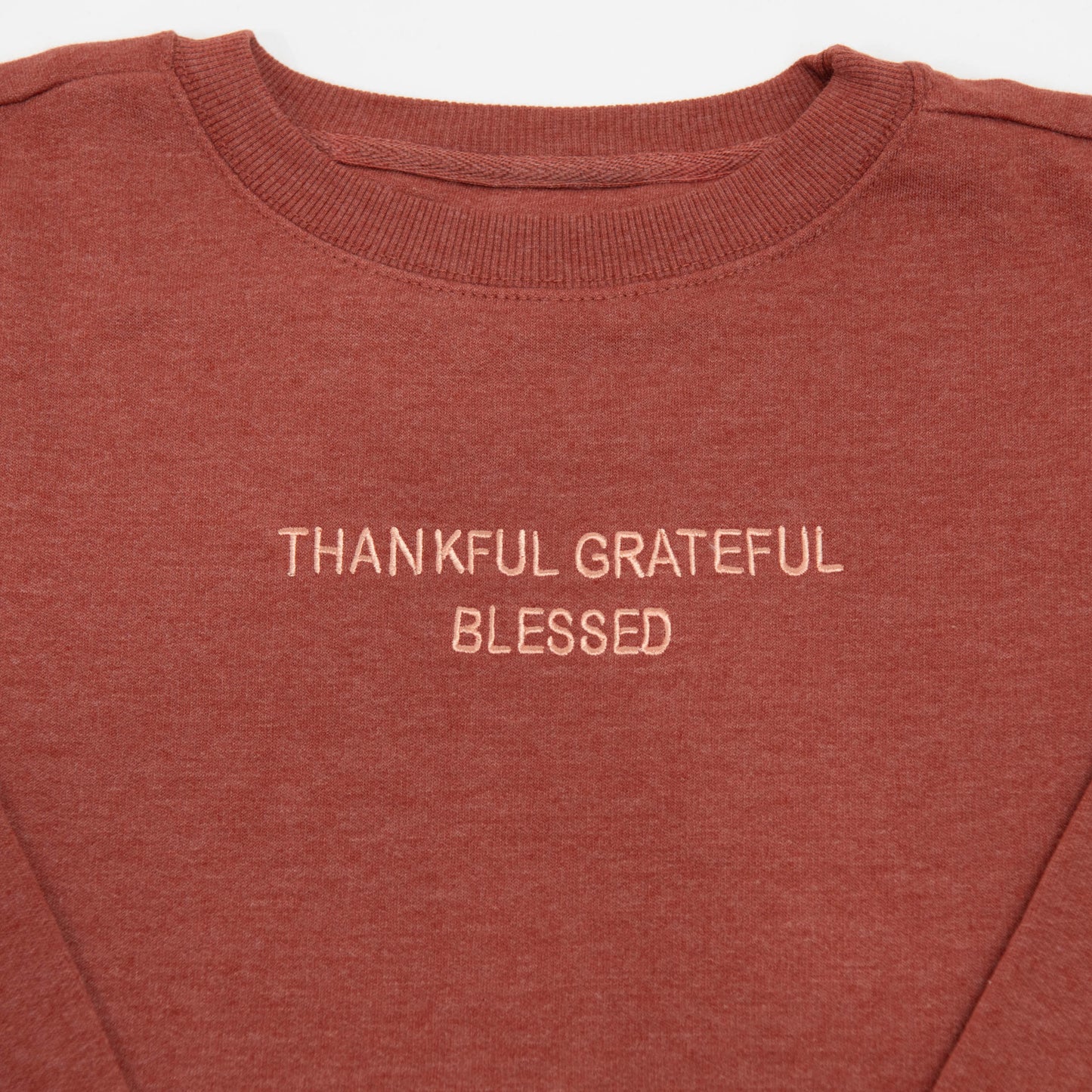 Embroidered Thankful Grateful Blessed Sweatshirt - 5