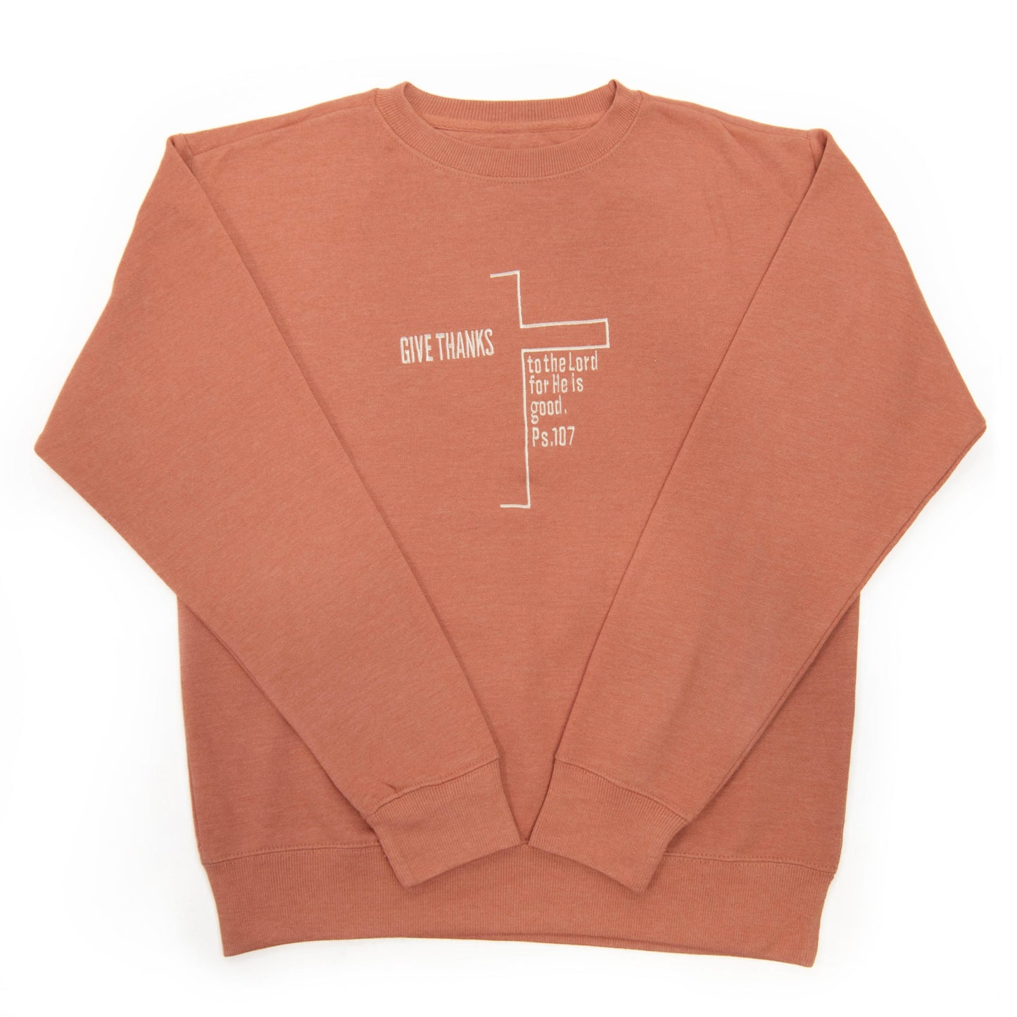 Embroidered Give Thanks Cross Sweatshirt - 5