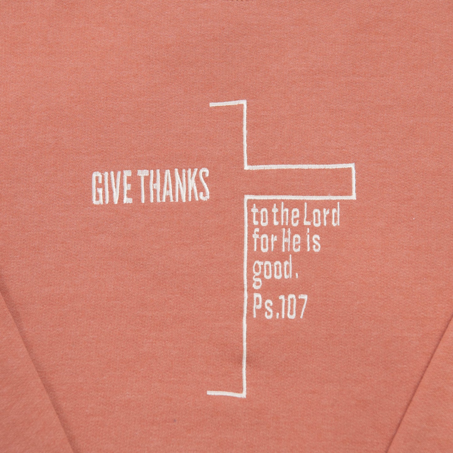 Embroidered Give Thanks Cross Sweatshirt