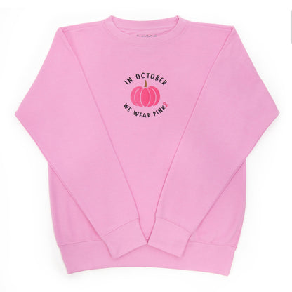 Embroidered In October We Wear Pink Sweatshirt - 5