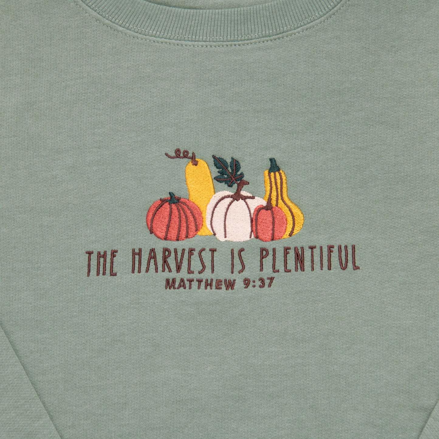 Embroidered The Harvest is Plentiful Sweatshirt - 5
