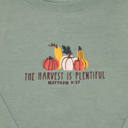 Embroidered The Harvest is Plentiful Sweatshirt - 5