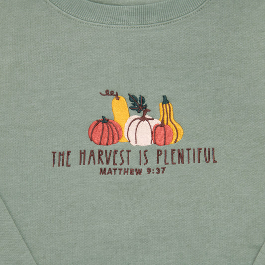 Embroidered The Harvest is Plentiful Sweatshirt - 5