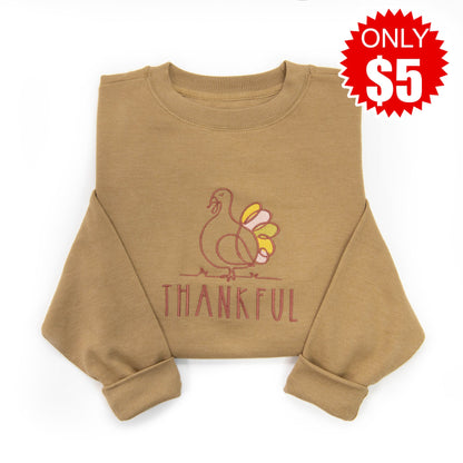 Embroidered Thankful Turkey Sweatshirt - 5