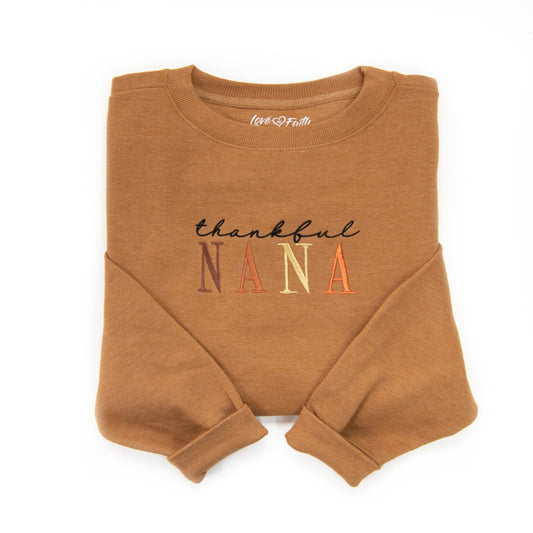 Embroidered Thankful Nana Sweatshirt
