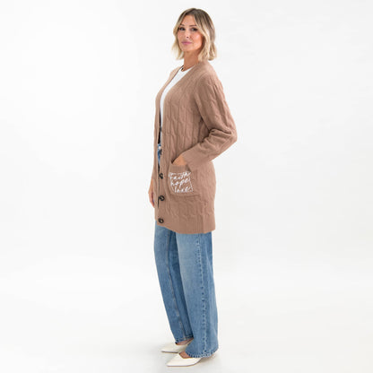 Faith Hope Love Cable Knit Cardigan