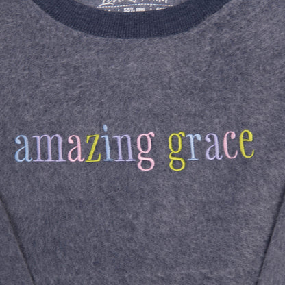 Fuzzy Embroidered Amazing Grace Sweatshirt