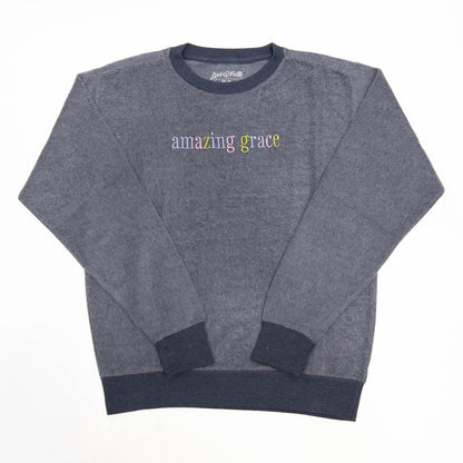 Fuzzy Embroidered Amazing Grace Sweatshirt
