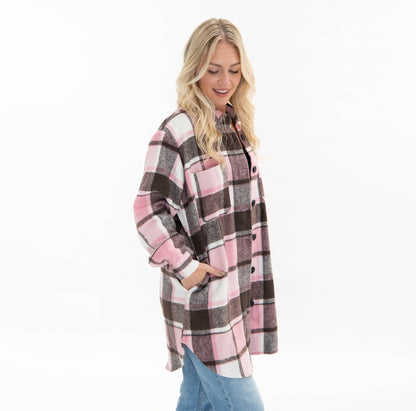 Faith Hope Love Plaid Shacket