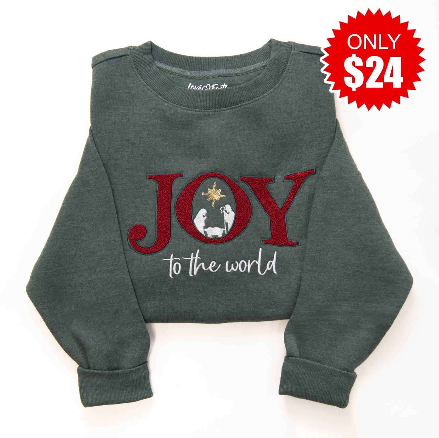 Embellished Joy to the World Sweatshirt - 24