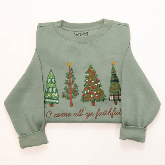 Embellished O Come All Ye Faithful Sweatshirt