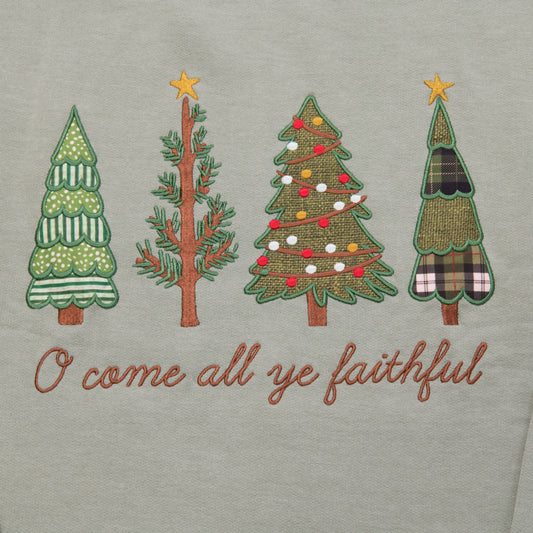 Embellished O Come All Ye Faithful Sweatshirt