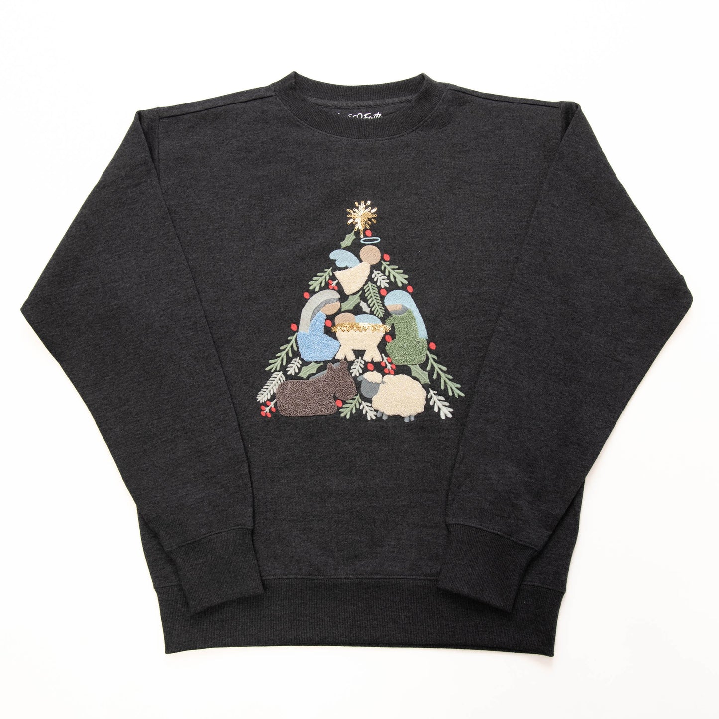 Embellished Nativity Tree Sweatshirt - 24