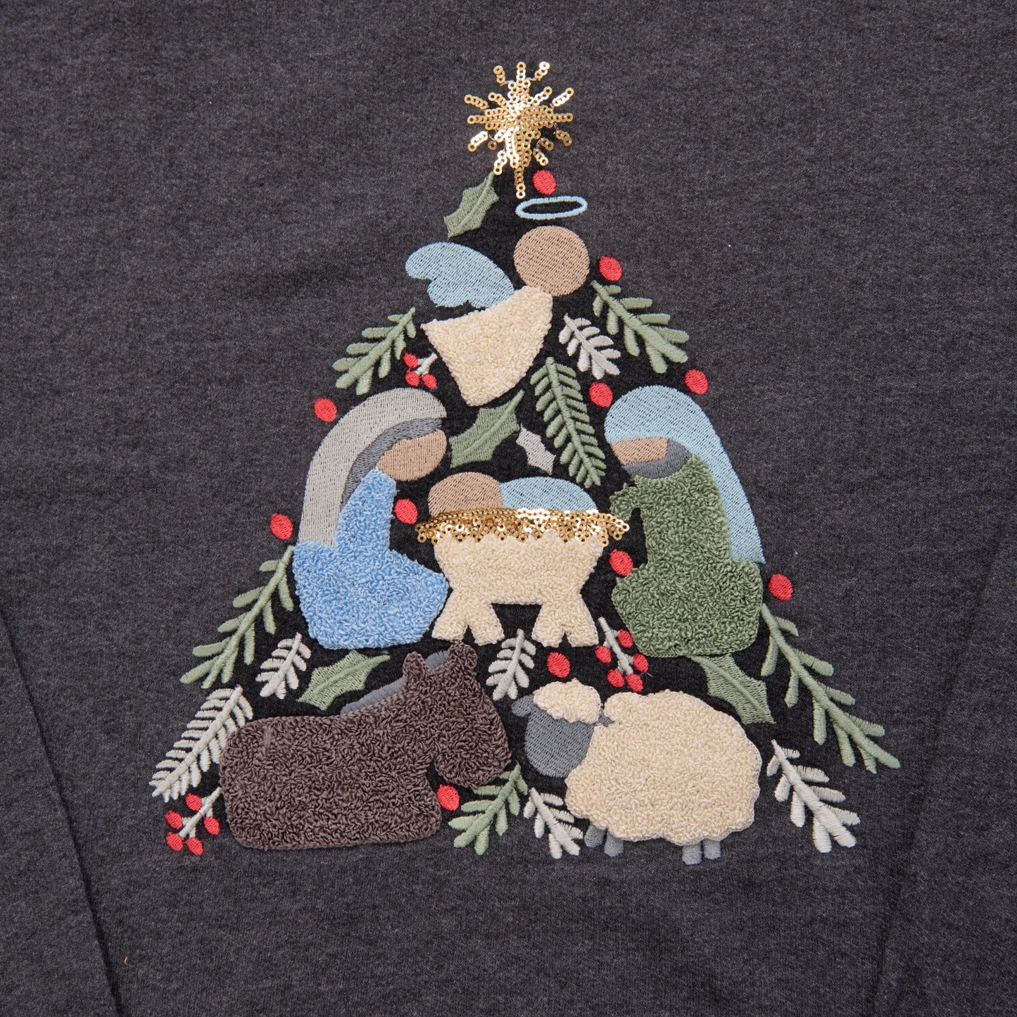 Embellished Nativity Tree Sweatshirt - 24