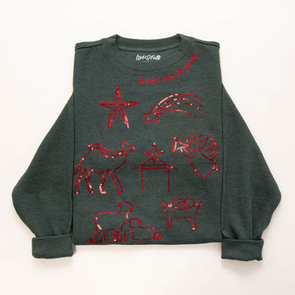 Embellished O Come Let Us Adore Him Sweatshirt