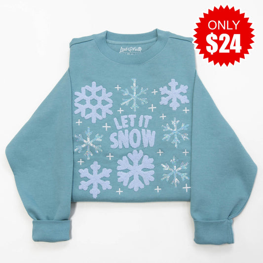 Embellished Let it Snow Sweatshirt - 24