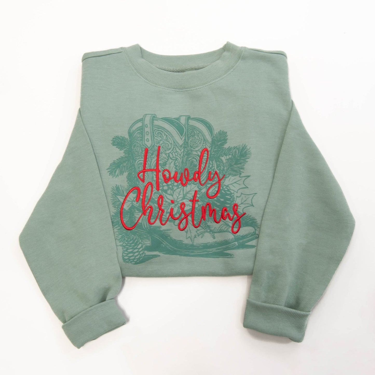 Howdy Christmas Embroidered Crewneck Sweatshirt