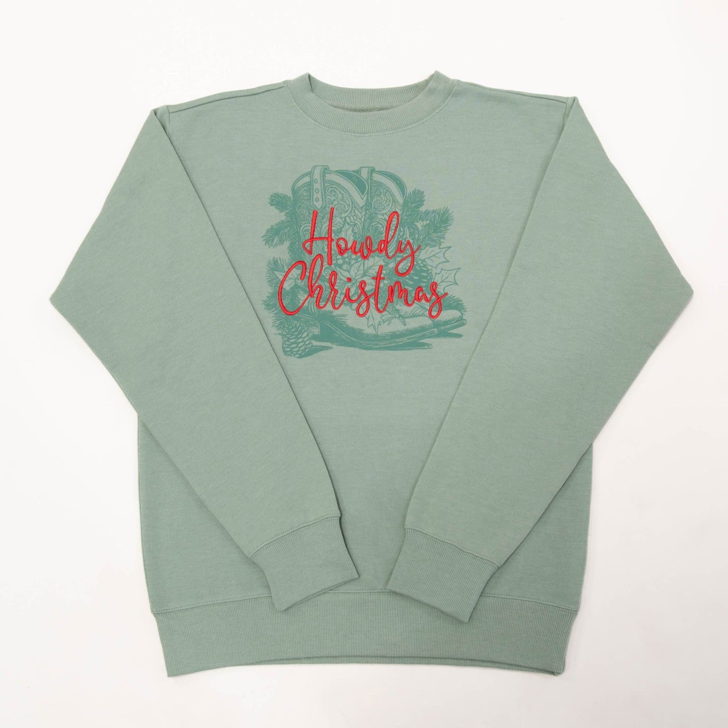 Howdy Christmas Embroidered Crewneck Sweatshirt