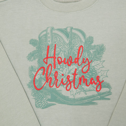 Howdy Christmas Embroidered Crewneck Sweatshirt