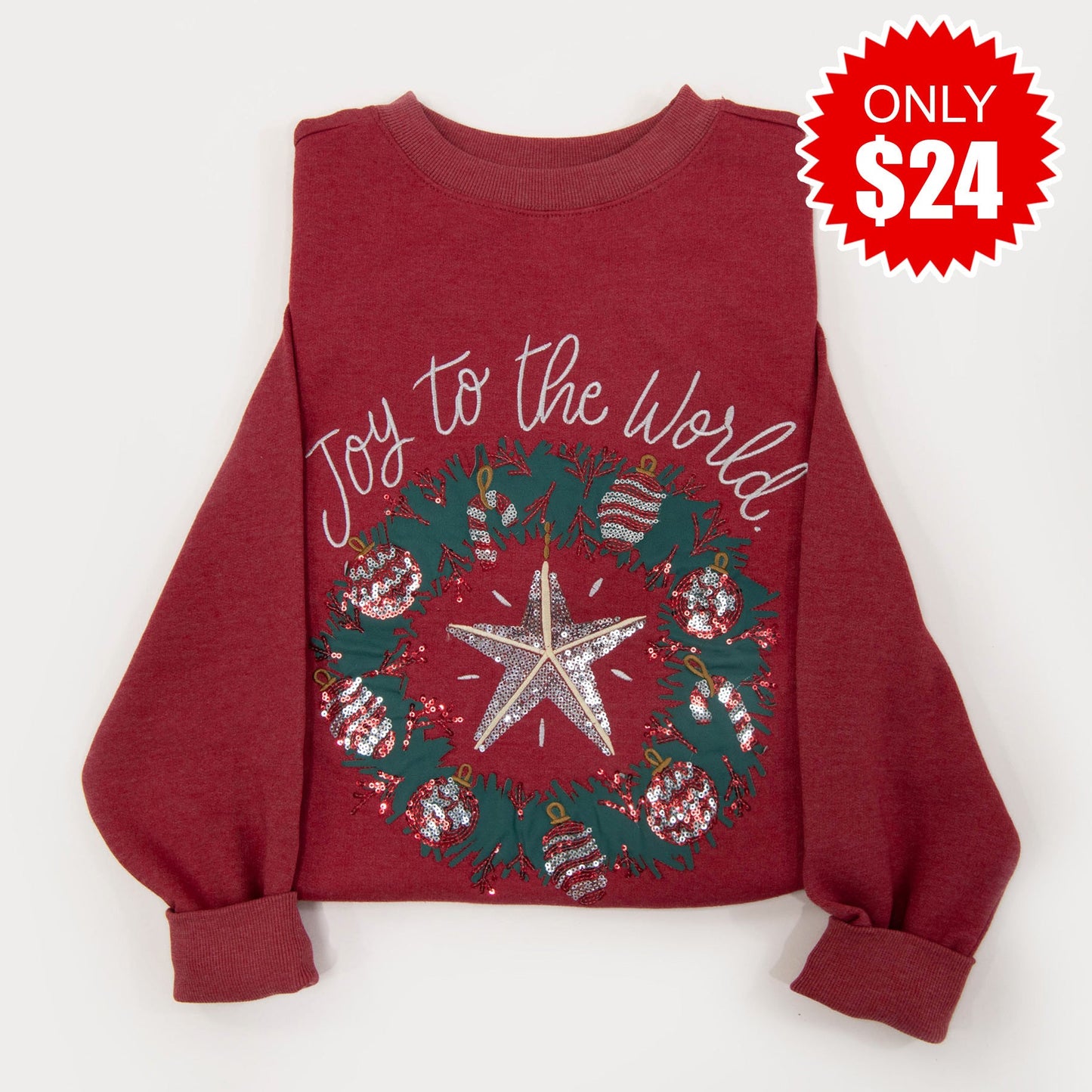 Embellished Joy to the World Sweatshirt - 24
