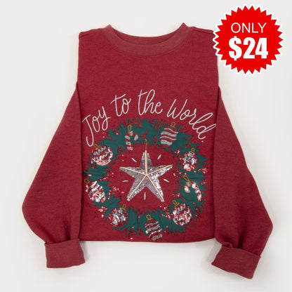Embellished Joy to the World Sweatshirt - 24