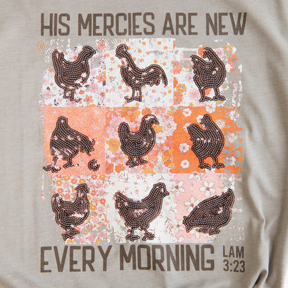 His Mercies Are New Sequin Tee