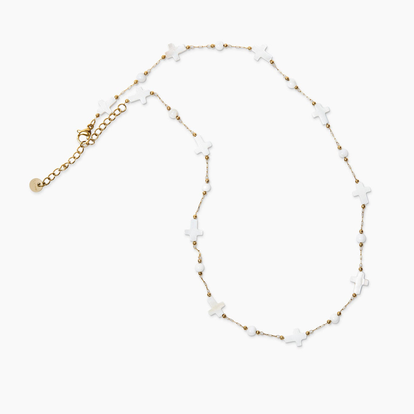 Crosses Gold Plated Brass Necklace