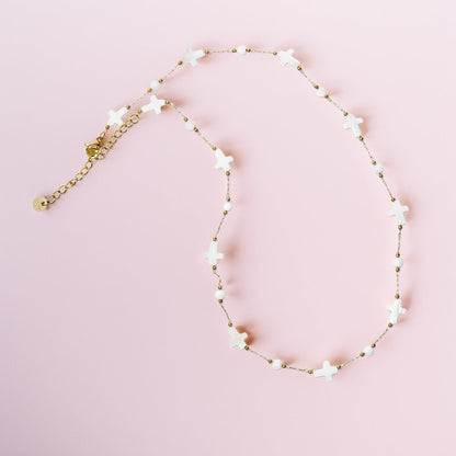Crosses Gold Plated Brass Necklace