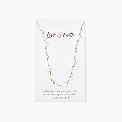 Crosses Gold Plated Brass Necklace